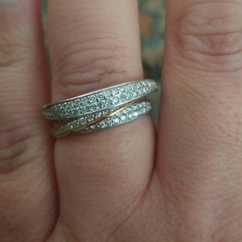 14k Diamond Bijoux trio ring